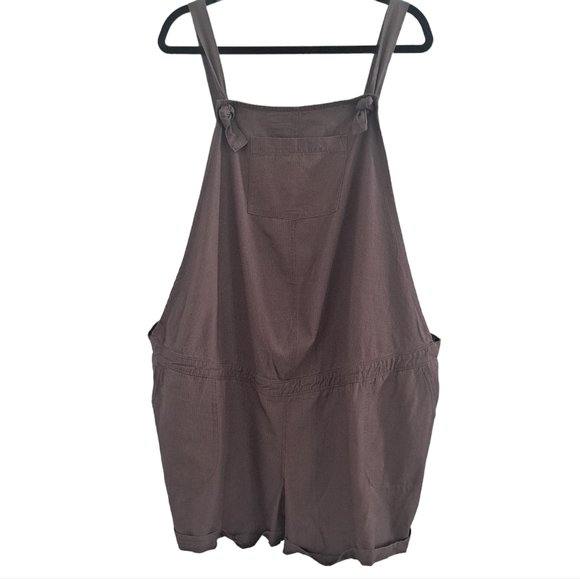 Dark Brown Maternity Shortalls - Picture 2 of 6